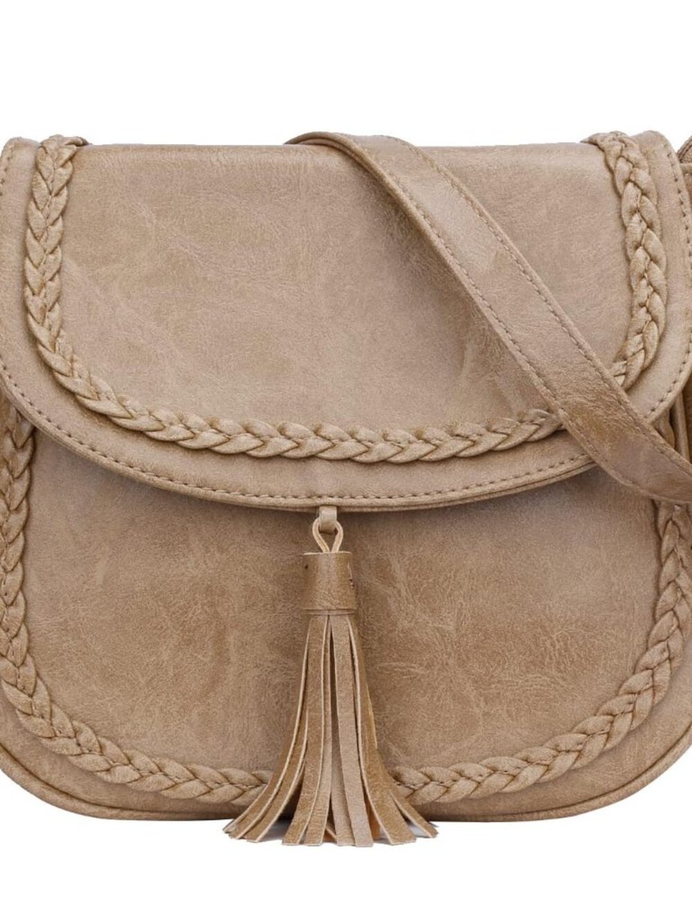 Casual Crossbody Bag for Women, Small Flap Saddle Purses with Tassel | Adjustabl - Picture 1 of 8
